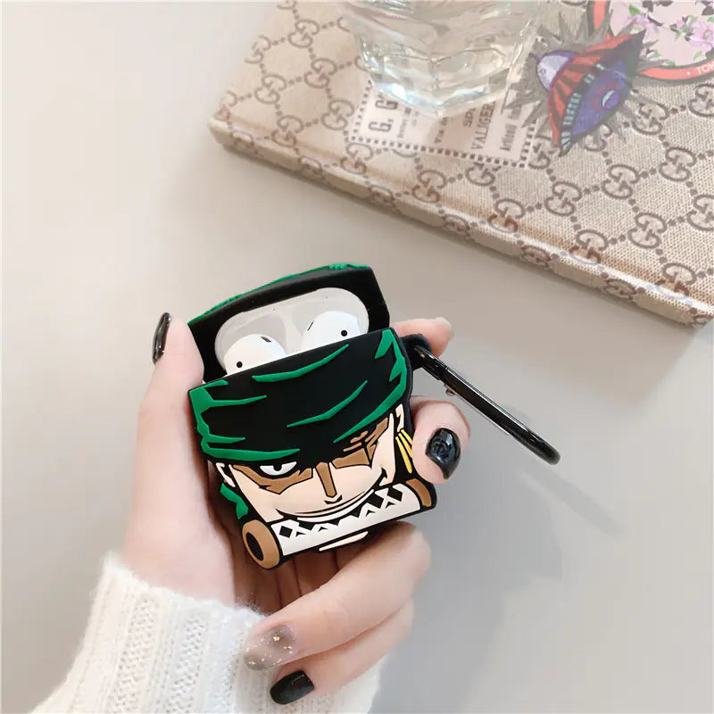 Creative Cartoon Case for AirPods - One Piece Zoro Design